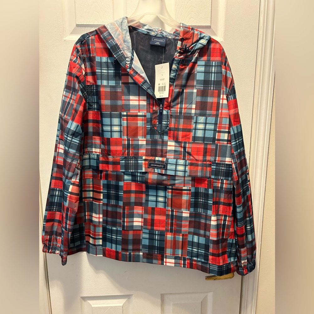 Nwt‎ mens Crown & Ivy patch print jacket w/hood